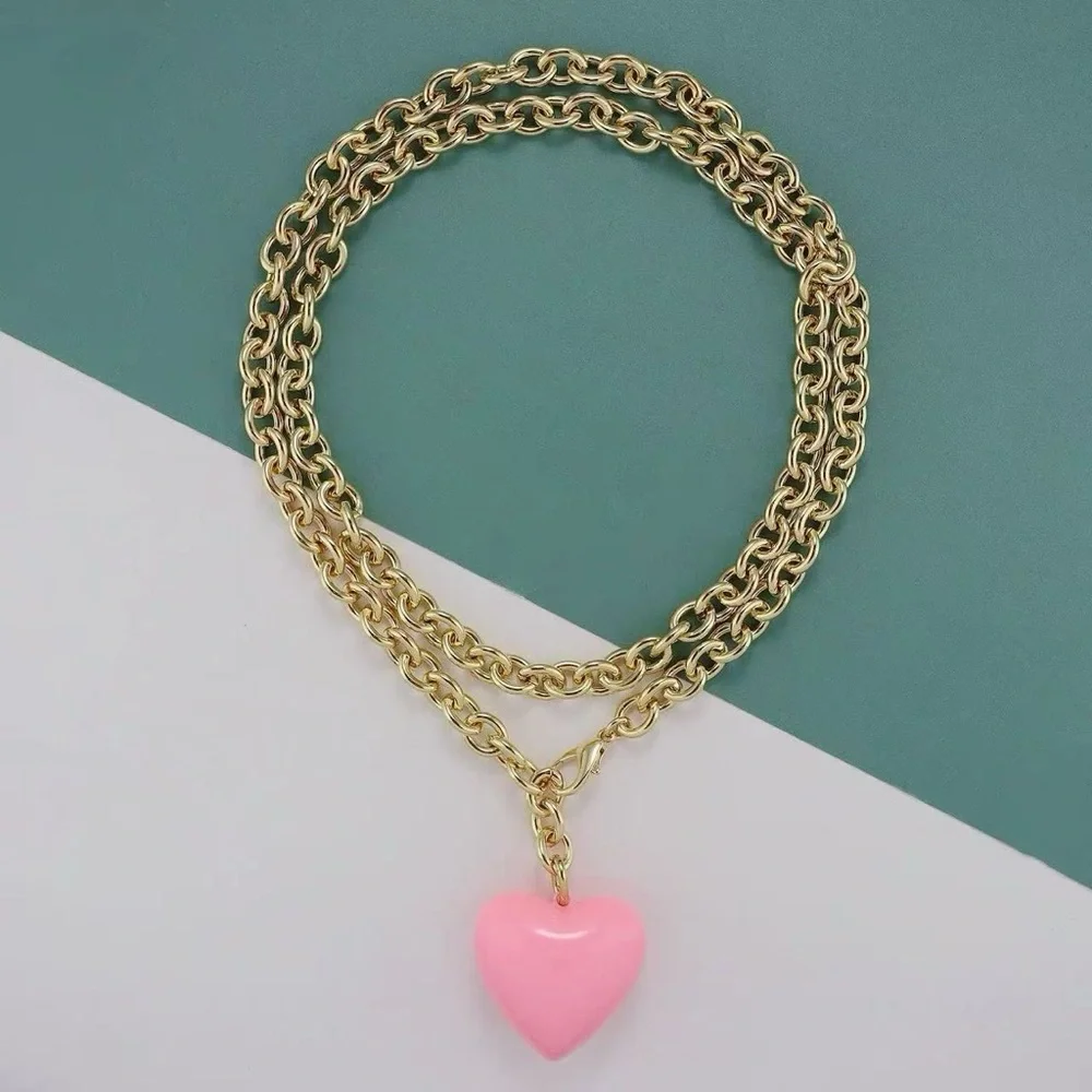 Roxanne Assoulin The Puffy Heart Necklace in cotton candy - Picture 1 of 3